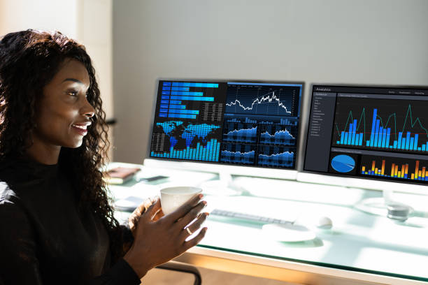 African Advisor Using KPI Dashboard With Financial Analytics Graphs African Advisor Using KPI Dashboard With Financial Analytics Graphs